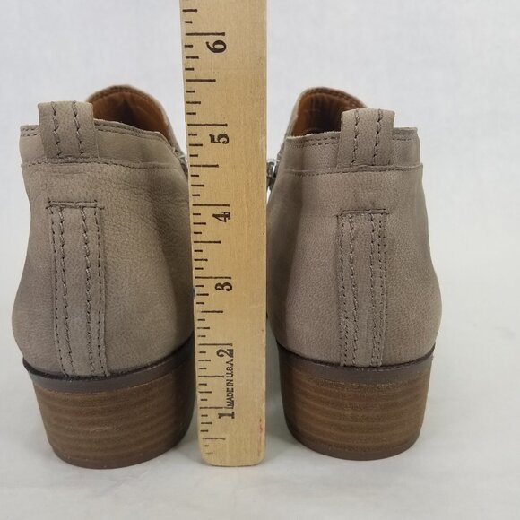 Franco Sarto Laslo Ankle Booties Women's 9 Leather Side Zip Iron Grey Block Heel - Picture 13 of 13